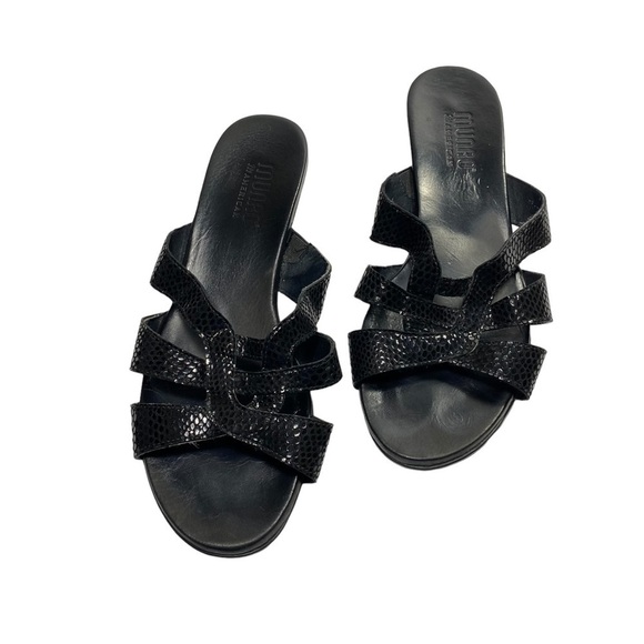 Munro American Sandals Slip on Slides Block Kitten Heel Shoes - Picture 12 of 12